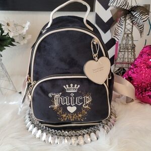 Juicy Couture backup velour gold accent black